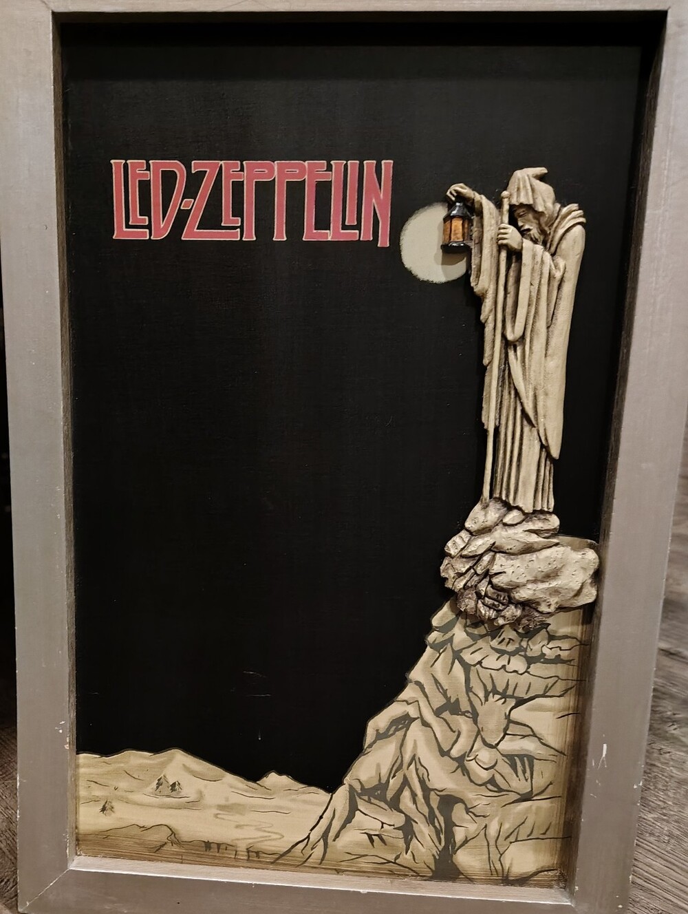 Vintage 2005 Led Zeppelin "The Hermit" 3D Chalkboard Wall Art